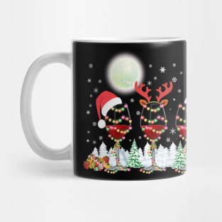 Three Glass of Red Wine Santa Hat Christmas For Men Women Mug